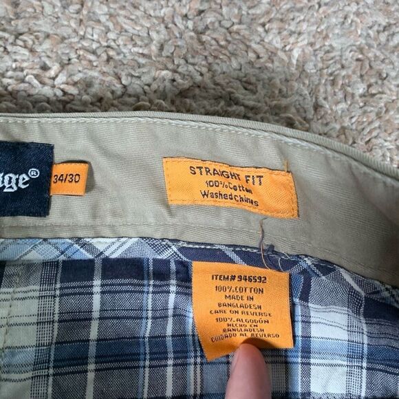 Tailor Vintage Mens Straight Fit Cotton Khakis Pants Washed Chino Size 34/30 - Picture 7 of 9